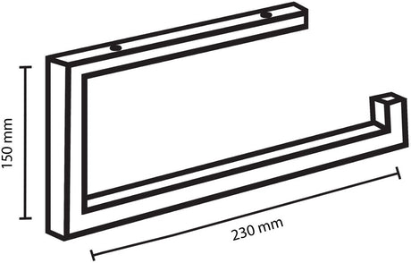 Differnz handdoekdrager - badkamerrek van gepoedercoat staal - inclusief bevestigingsmateriaal voor eenvoudige montage - modern design - afmetingen 23 x 15 cm - kleur zwart