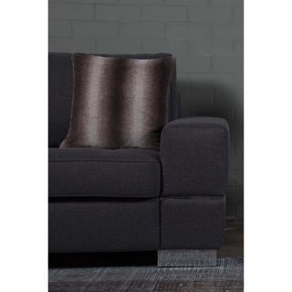 No brand Kissen Taupe 45x45 Kaninchenfelloptik | 2 Stk
