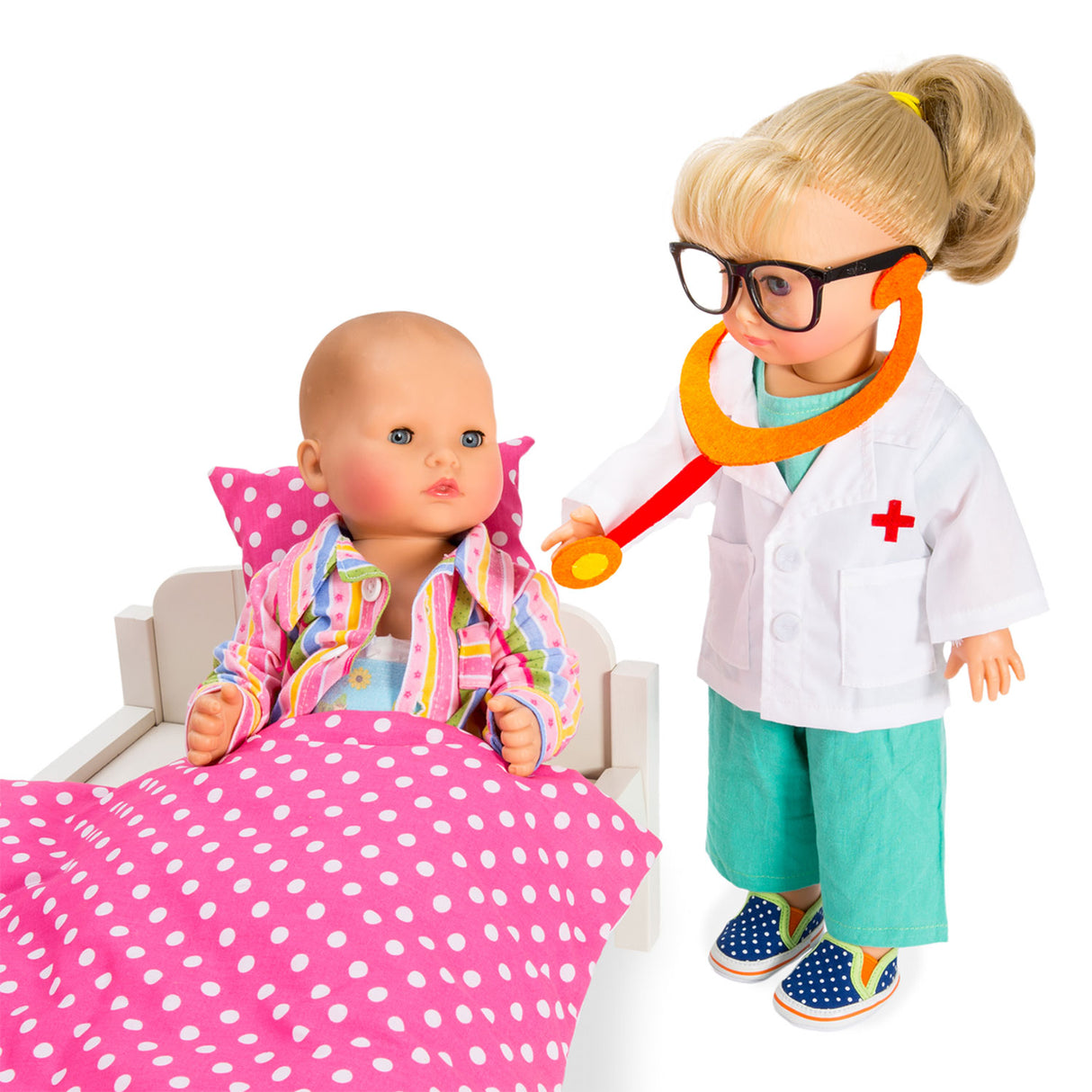 Dolls Doctor Outfit mit Stethoskop, 38-45 cm