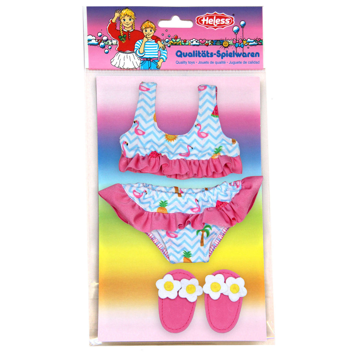 Heless Dolls Bikini med flamingo hjemmesko, 28-35 cm