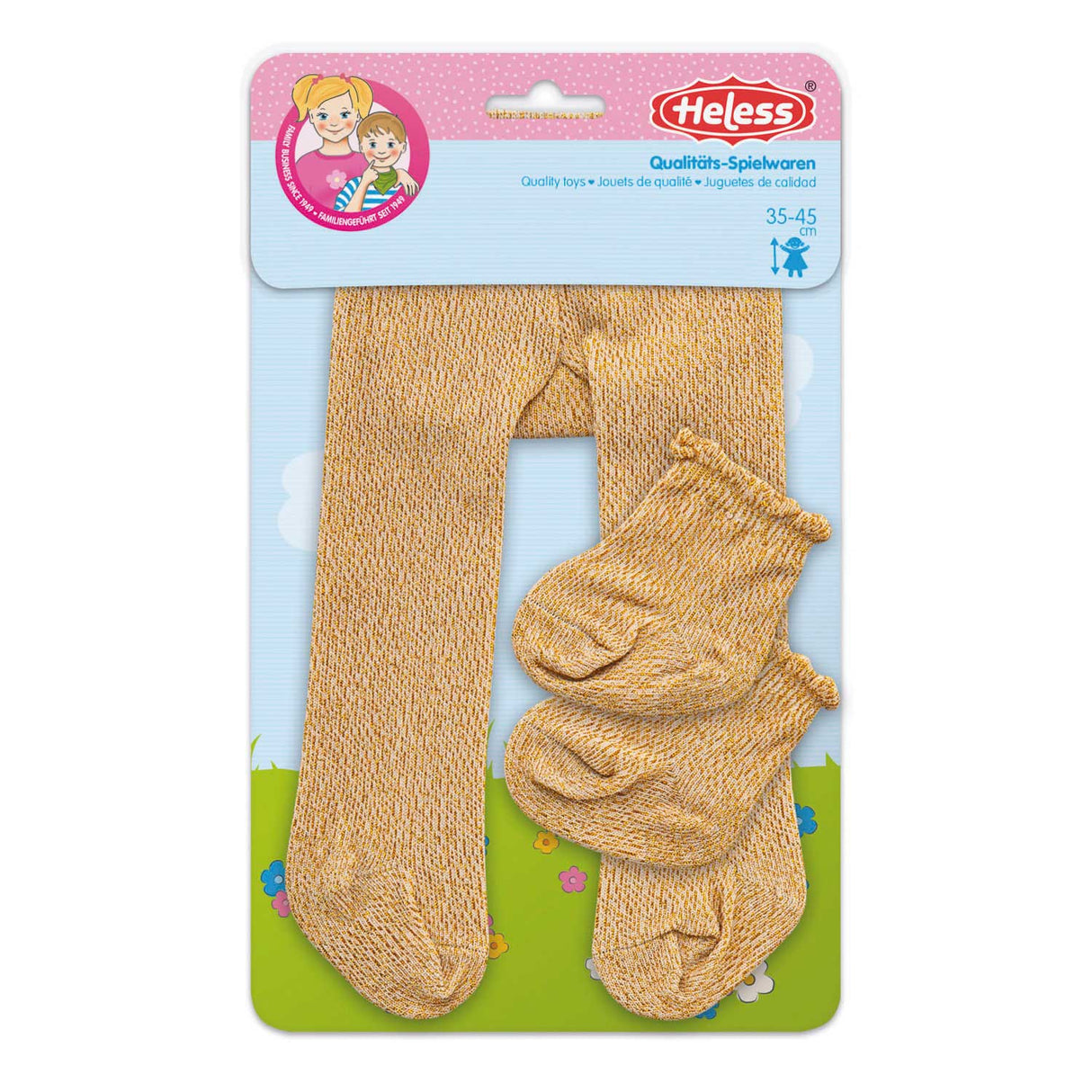 Heless Puppenstrumpfhose mit Socken - Gold, 35-45 cm
