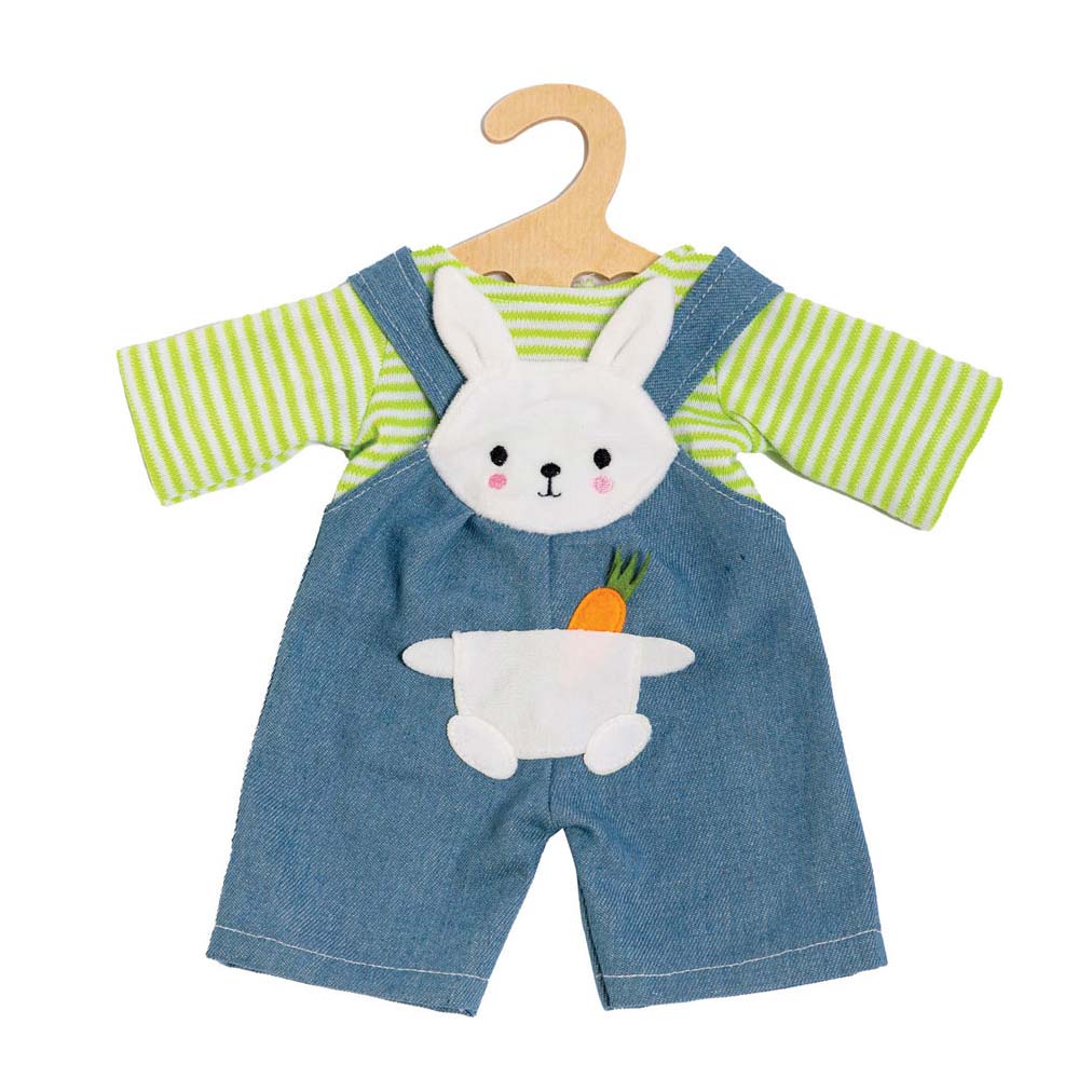 Muñecas dungares con camisa a rayas Bunny Lou, 28-35 cm