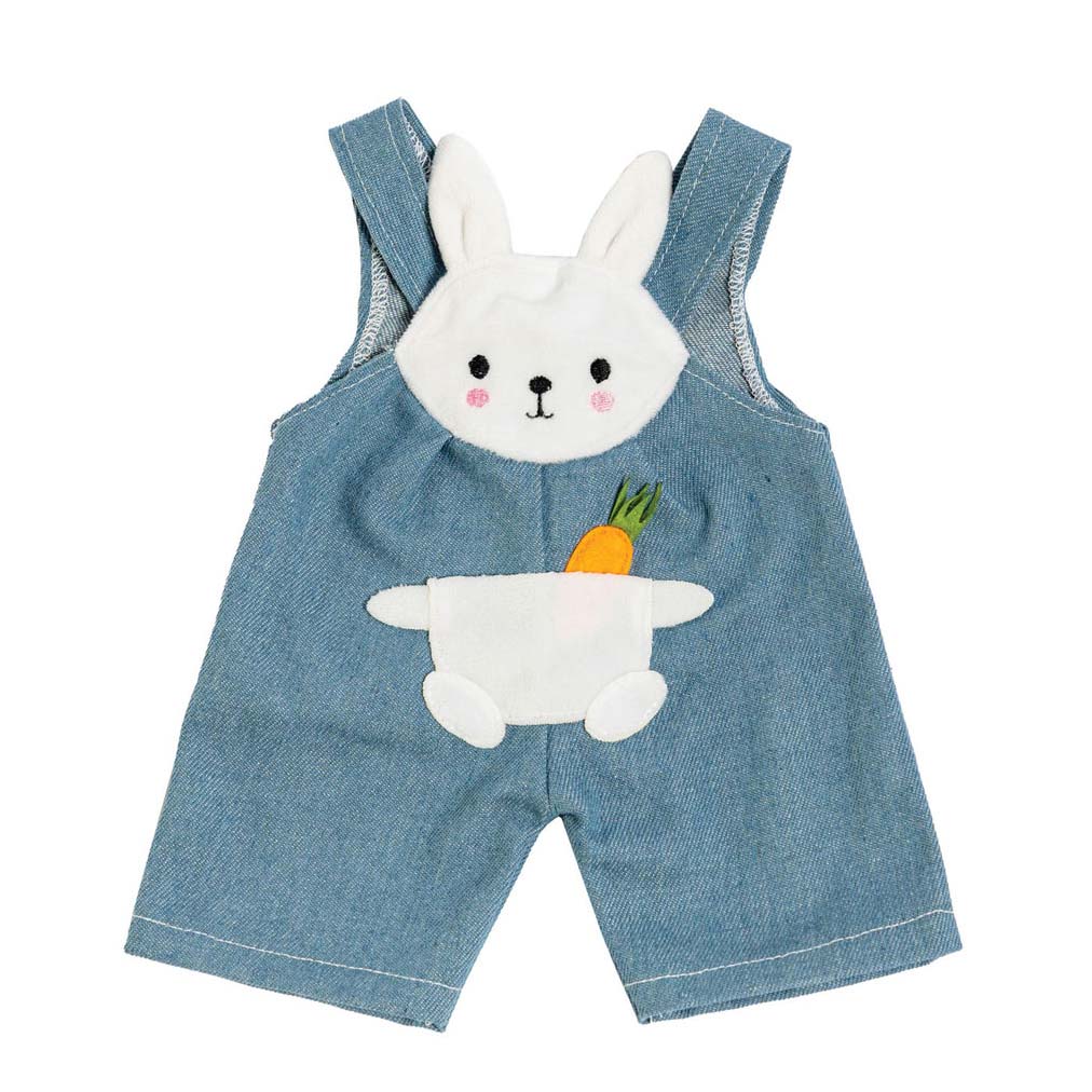 Bambole dungarees con camicia a strisce Bunny Lou, 35-45 cm