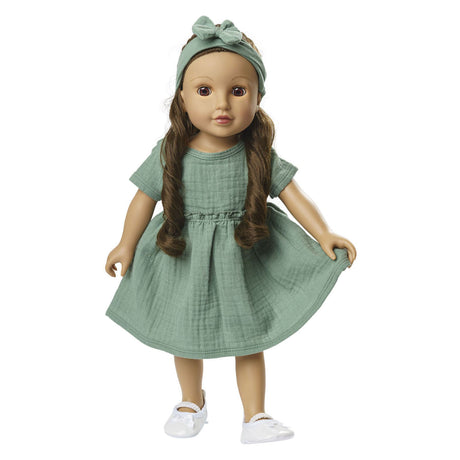 Heless Puppenkleid grün mit Rüschen, 28-35 cm