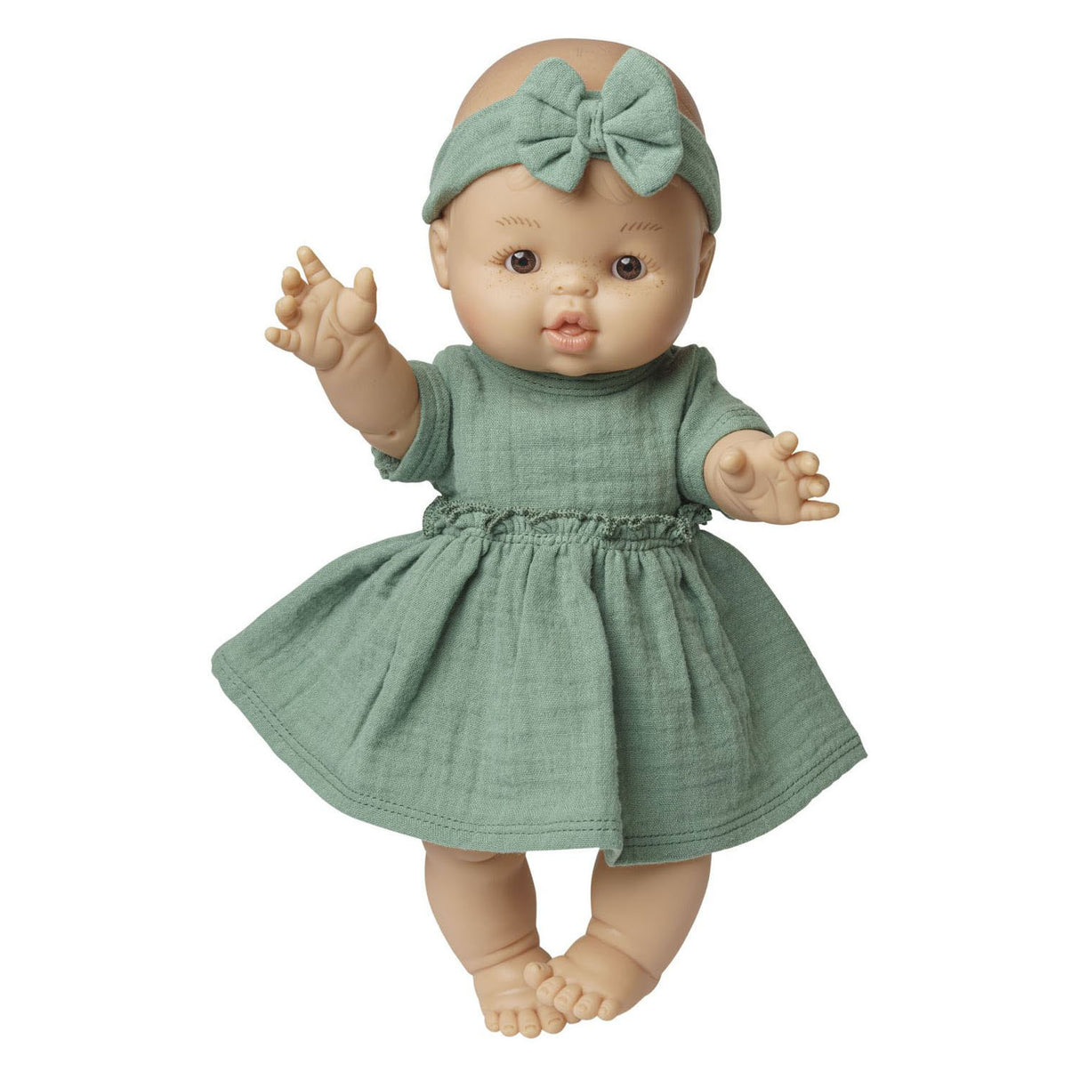 Heless Puppenkleid grün mit Rüschen, 28-35 cm