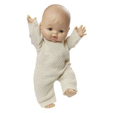 Heless Puppen-Strickoverall ecru, 28-35cm