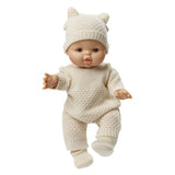Heless Puppen-Strickoverall ecru, 28-35cm