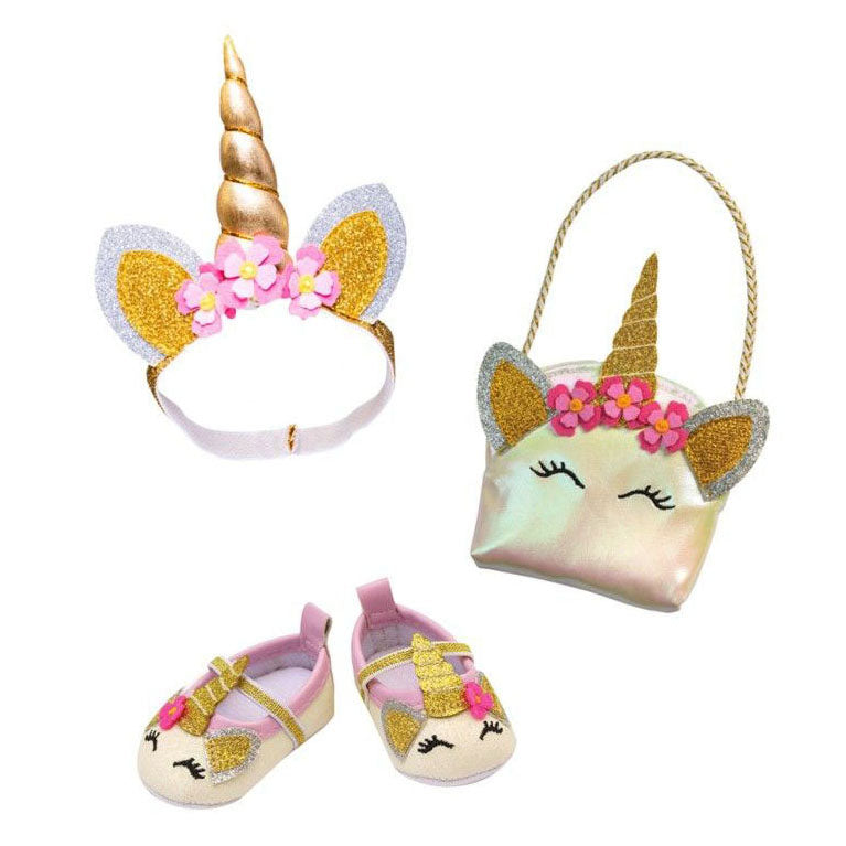 Accesorios de Heless Dolls Juego de unicornio Glitter, 30-34 cm