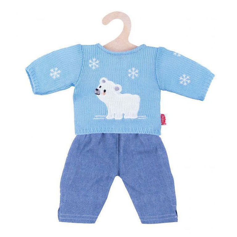 Jeans Heless Dolls avec pull d'ours polaire, 35-45 cm