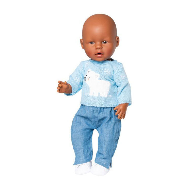 Jeans Heless Dolls avec pull d'ours polaire, 35-45 cm