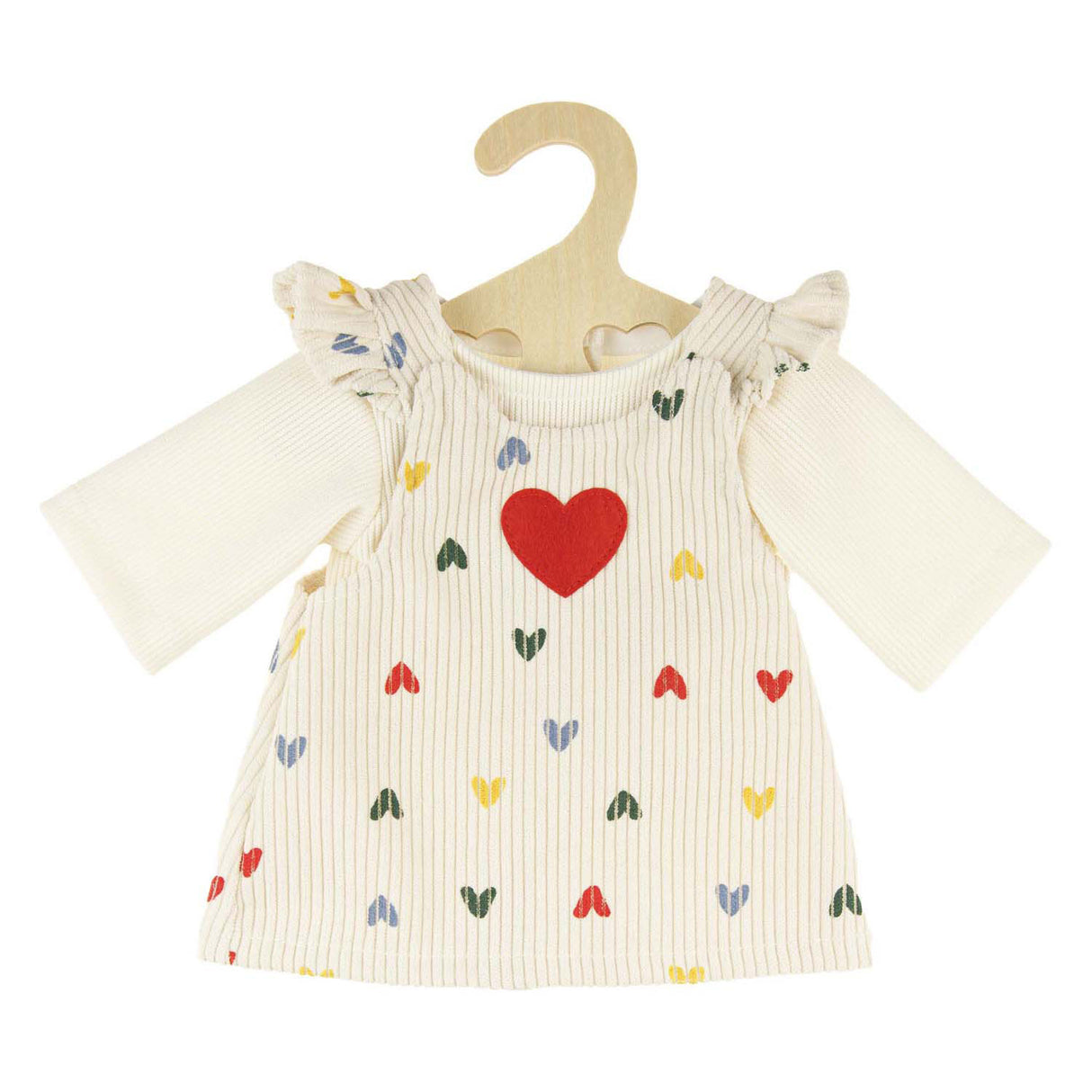 Heless Puppen-Cordkleid mit Herzkonfetti, 28-35 cm