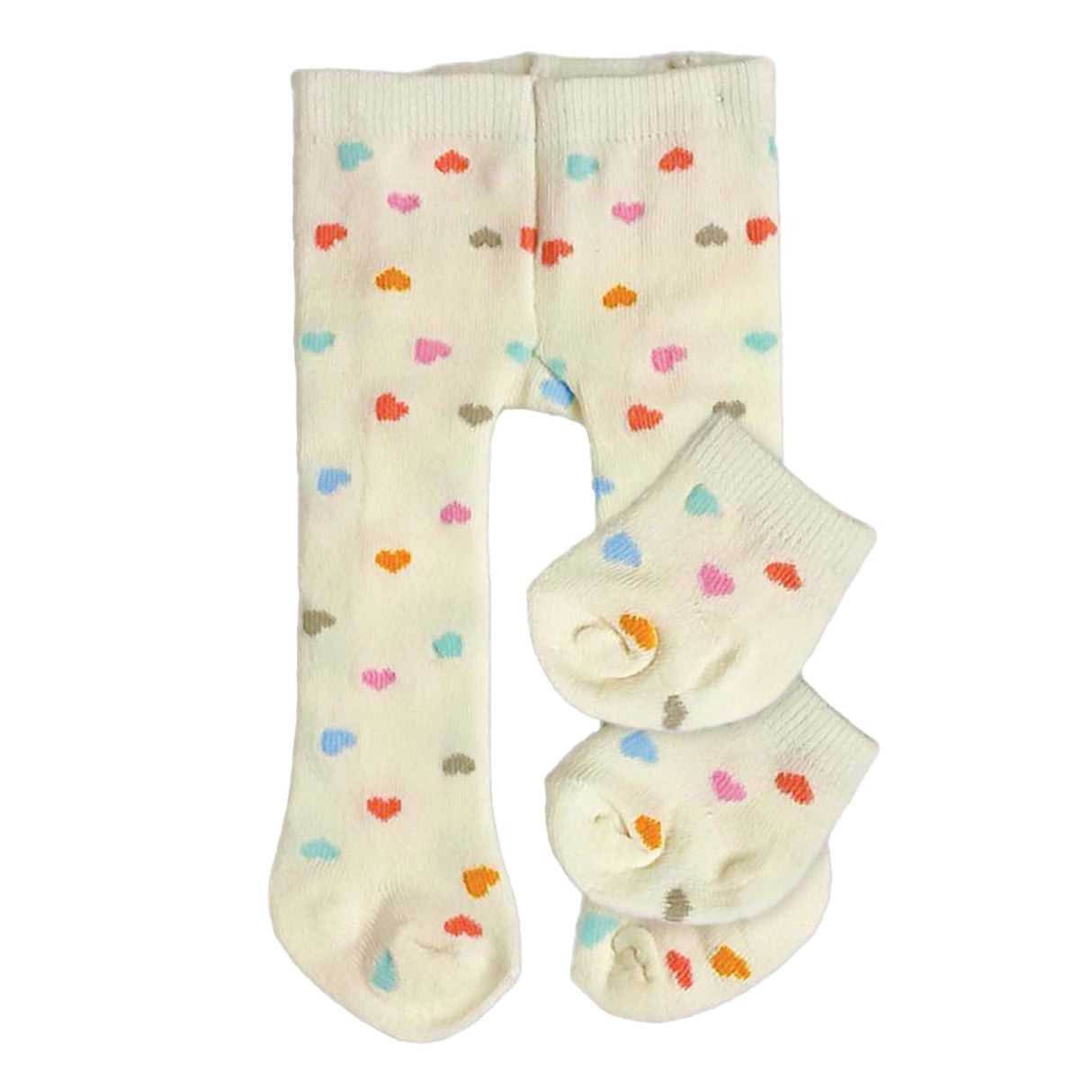 Heless Puppenstrumpfhose mit Socken und Herzkonfetti, 28-35 cm