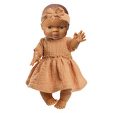 Heless meisjes babypop met bruin jurkje - 34cm