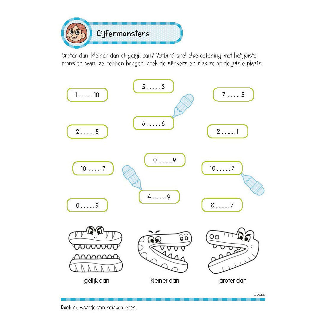 Delta Delta Exercise Book con adesivi di calcolo piacevoli (6-7 anni)