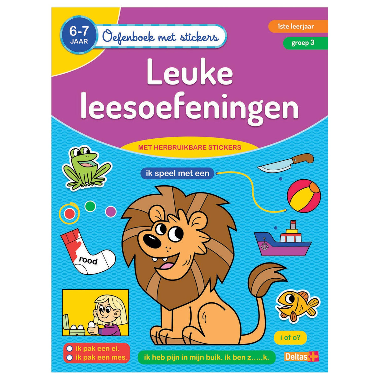 Deltas oefenboek met stickers leuke leesoefeningen (6-7 jaar)