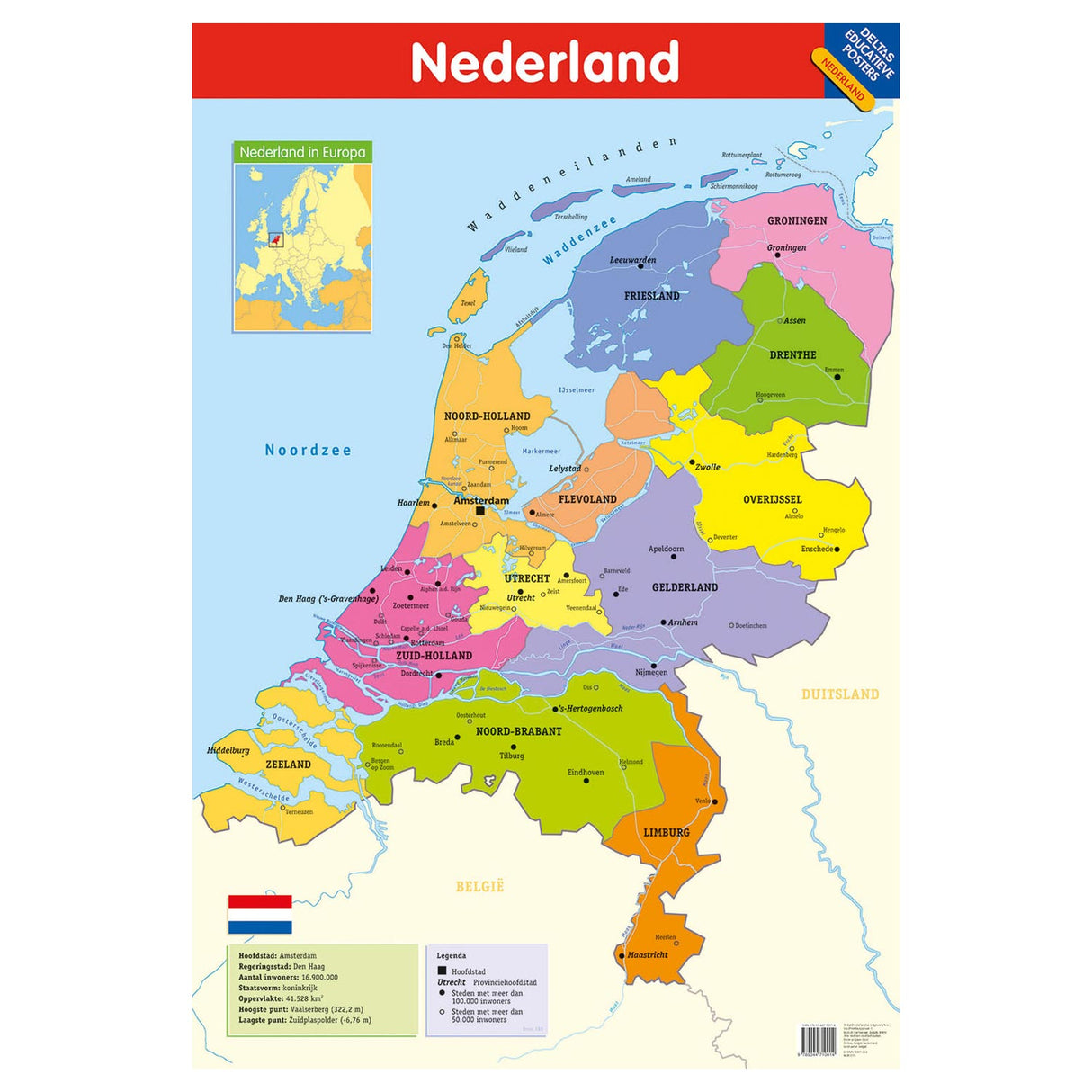 Deltas educatieve poster nederland