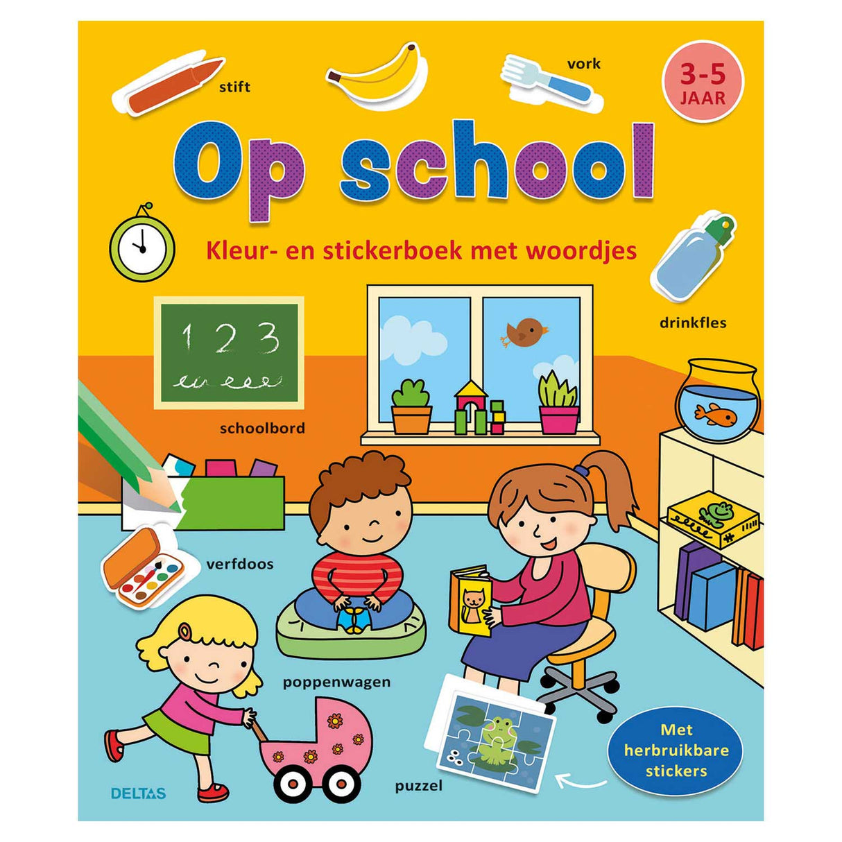 Deltas Color Sticker Book med ord i skolen