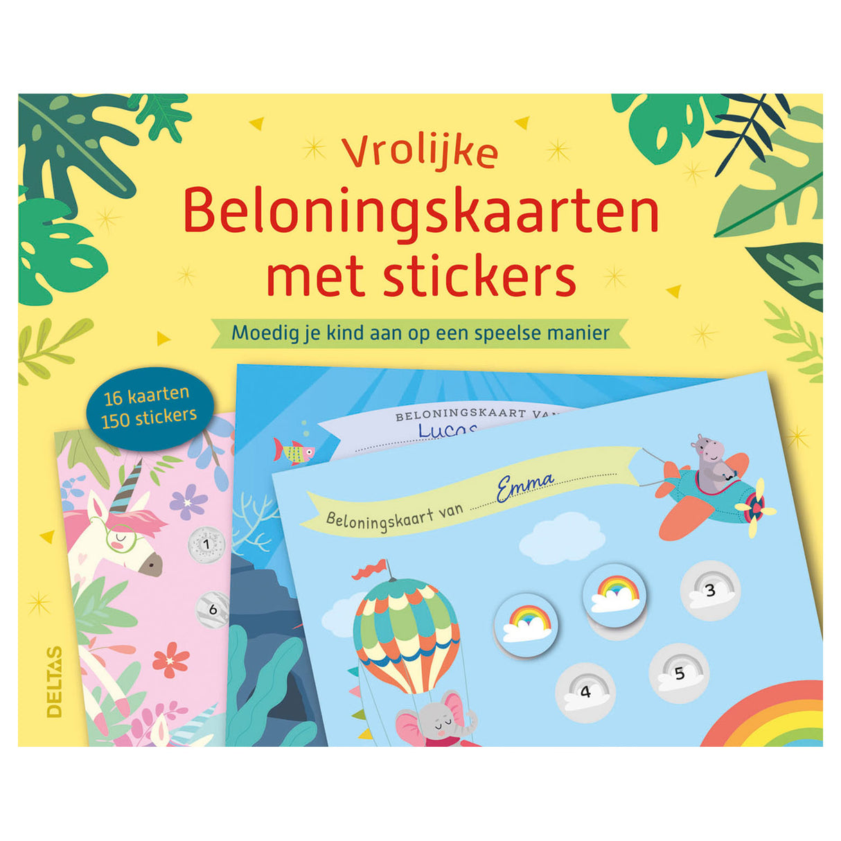 Deltas vrolijke beloningskaarten met stickers