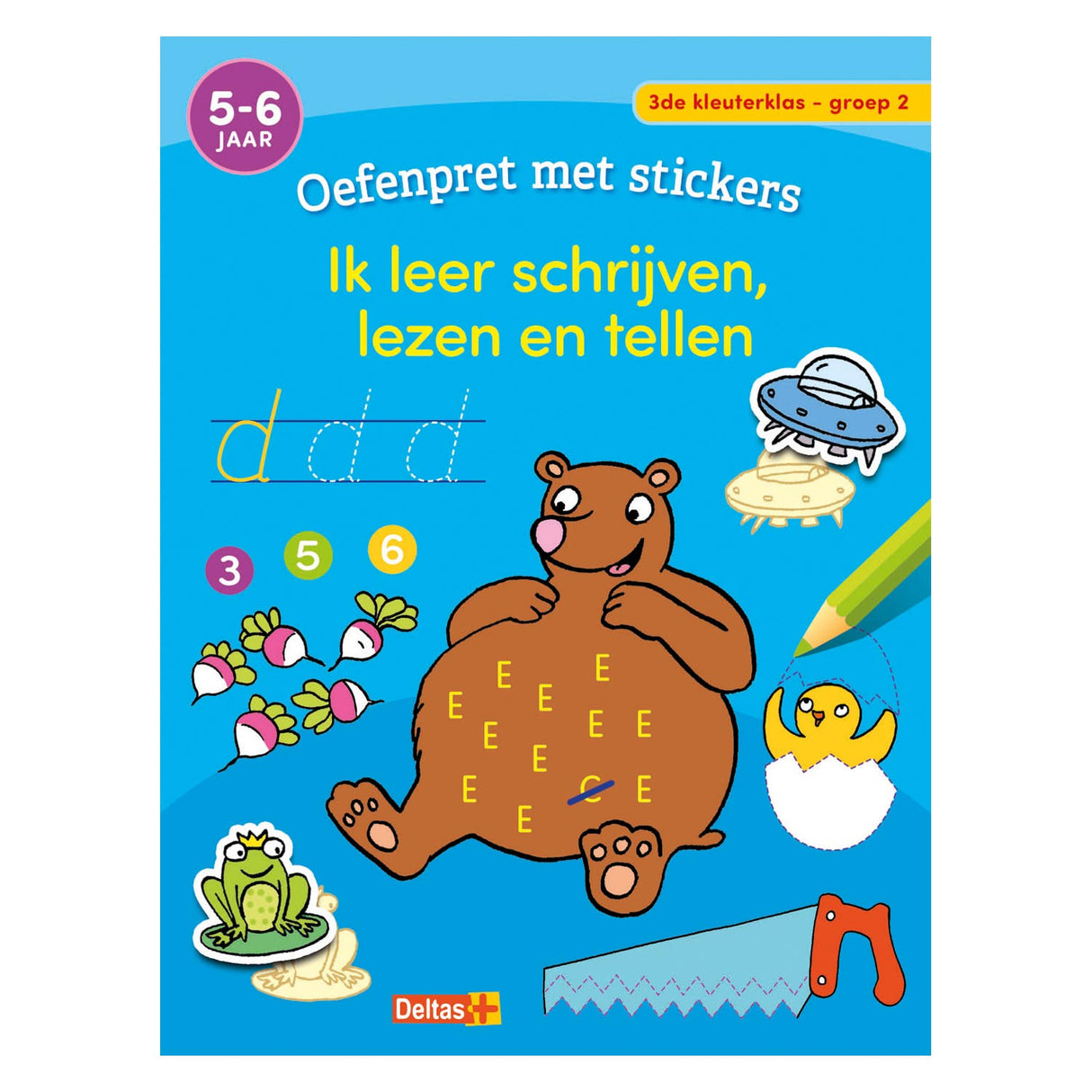 Deltas oefenpret met stickers schrijven, lezen, tellen (5-6 jaar)