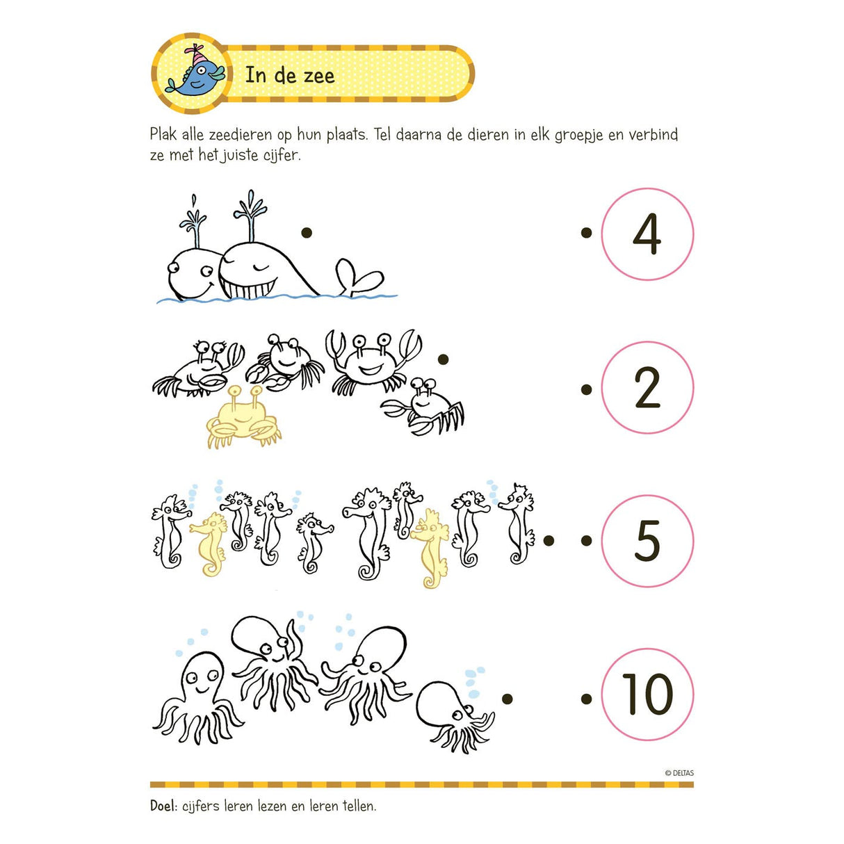 Deltas üben Spaß mit Aufklebern – Schreiben, Lesen, Zählen (5–6 Jahre)
