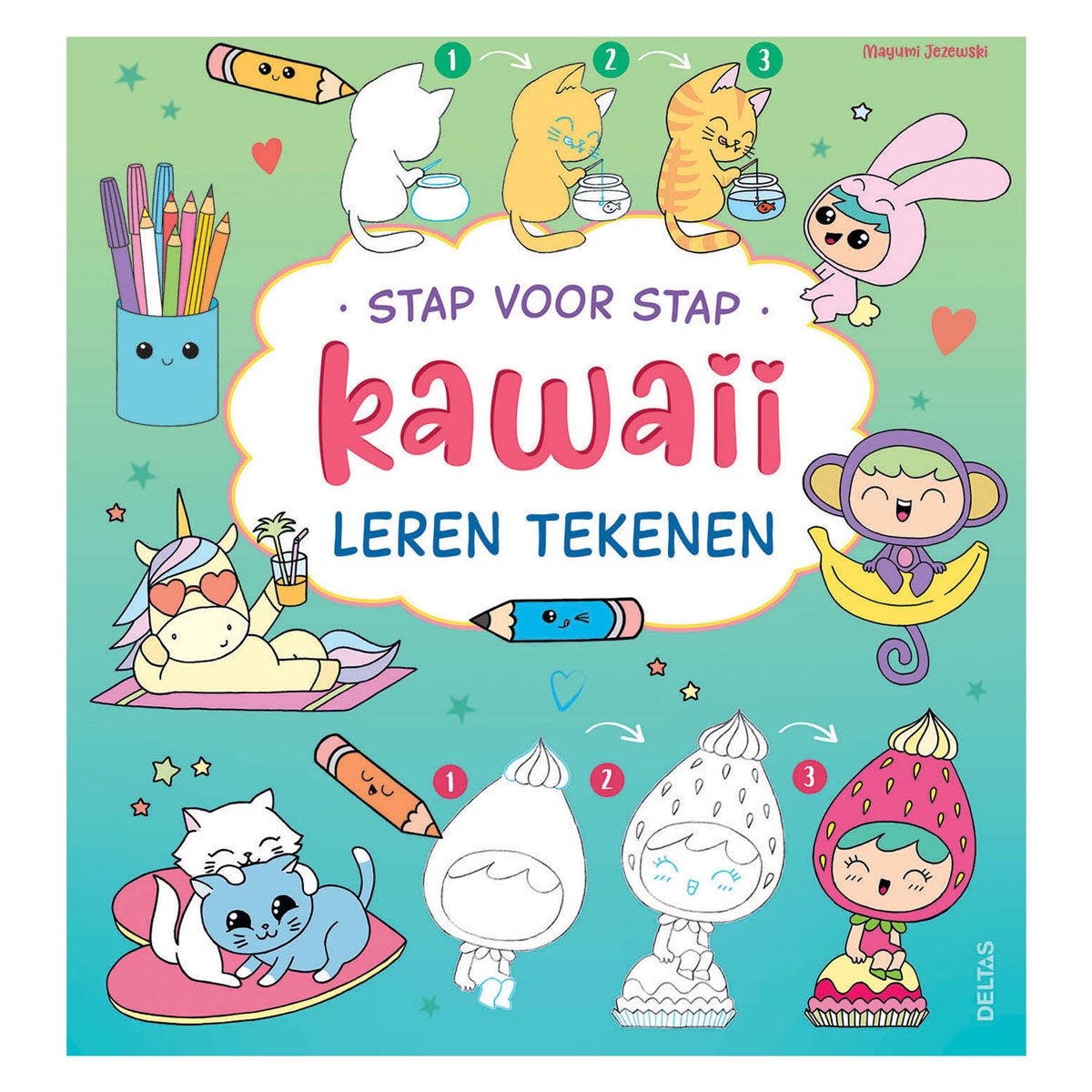 Deltas Steg för steg Kawaii Lär dig att rita hobbybok