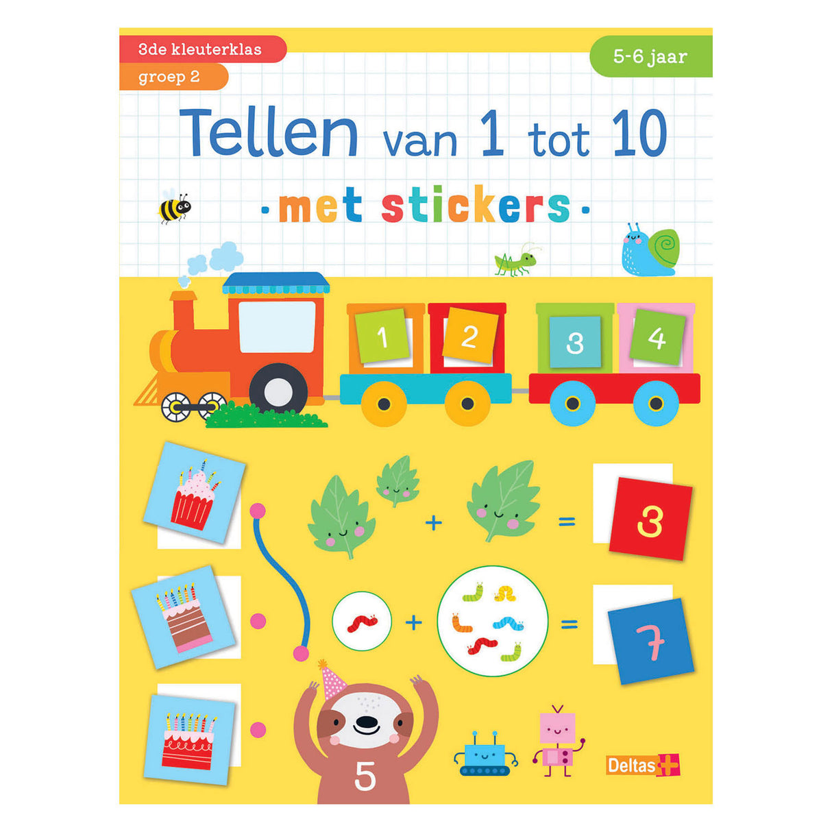 Deltas teller fra 1 til 10 med klistremerker (5-6 år)