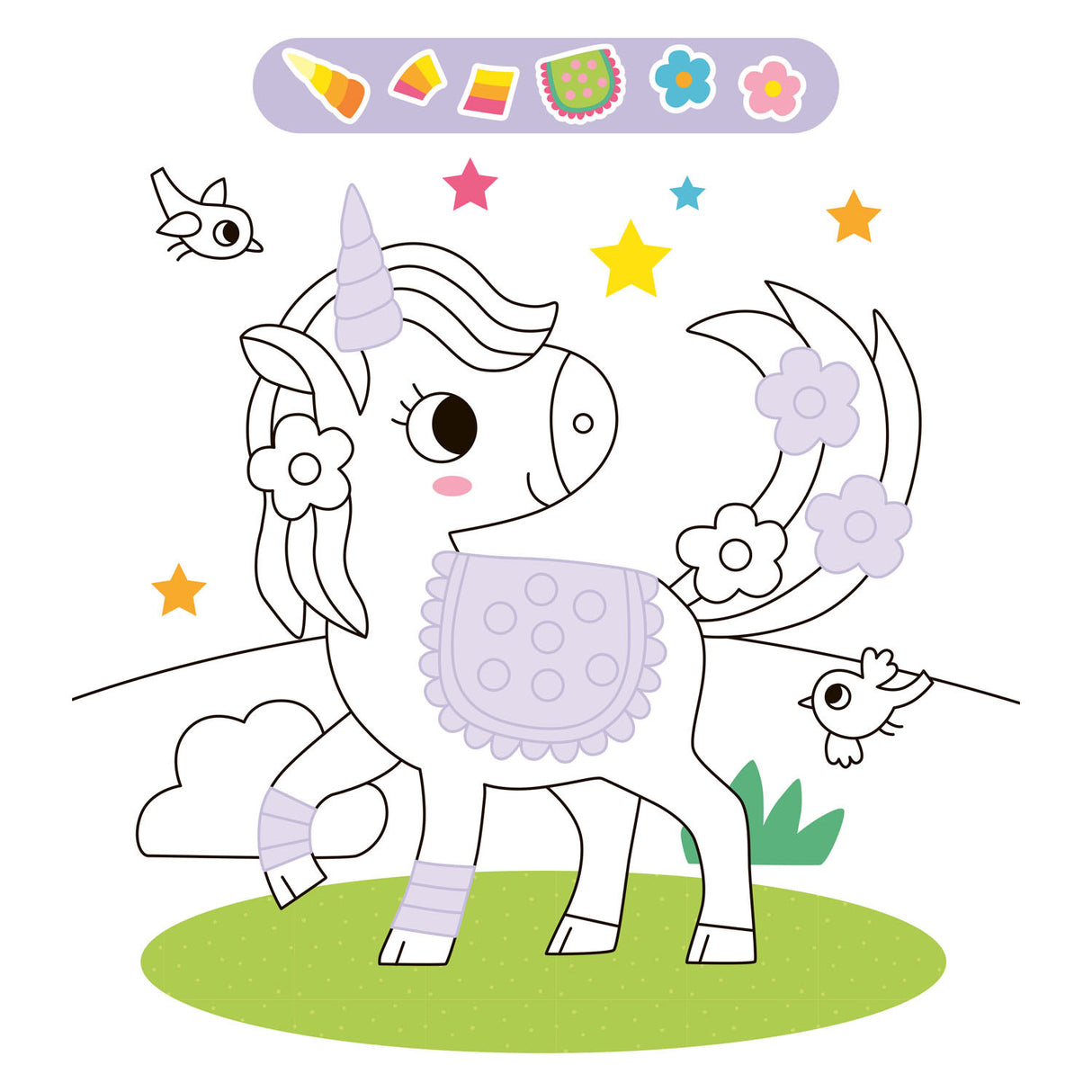 Deltas Einhorn-Stickerparade