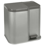 Hurver Pedal Bin Duo 15l 6l Silber