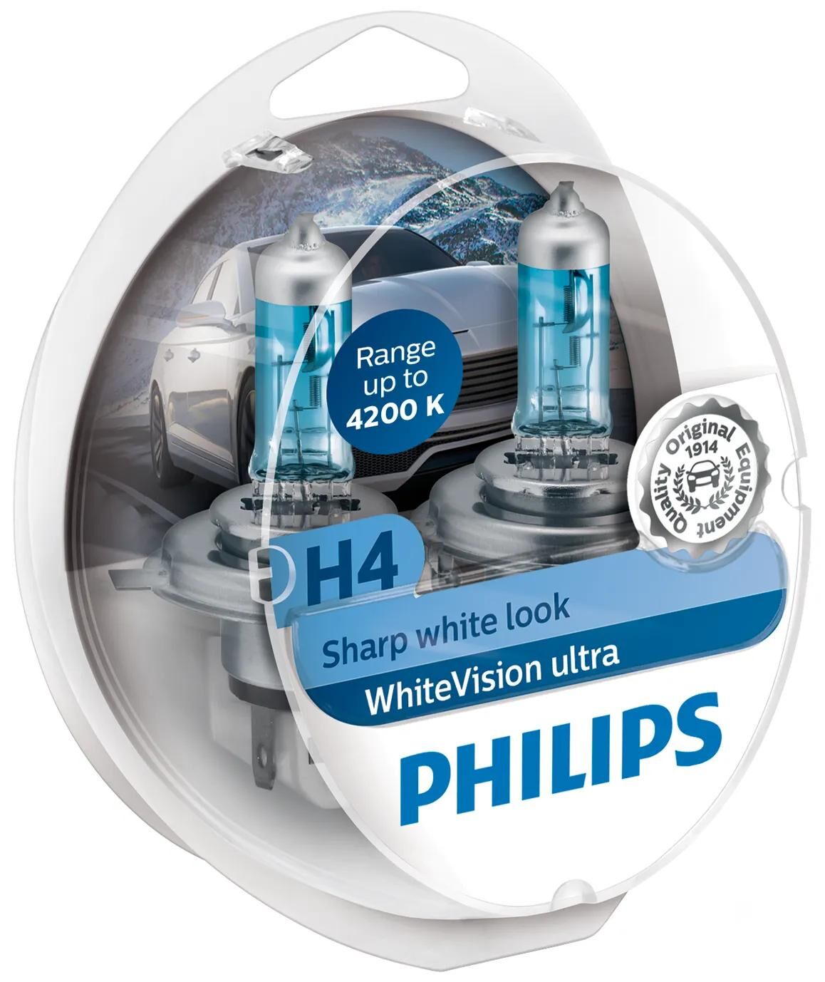 Philips Scheinwerfer White Vision Ultra Lampe H4 12V Kit weiße Visiere. ult