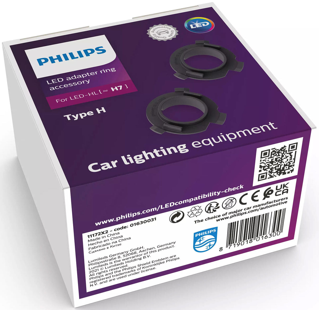 Philips Adapter Ultinon Pro6000 Adapterring LED H7 Typ 11172x2