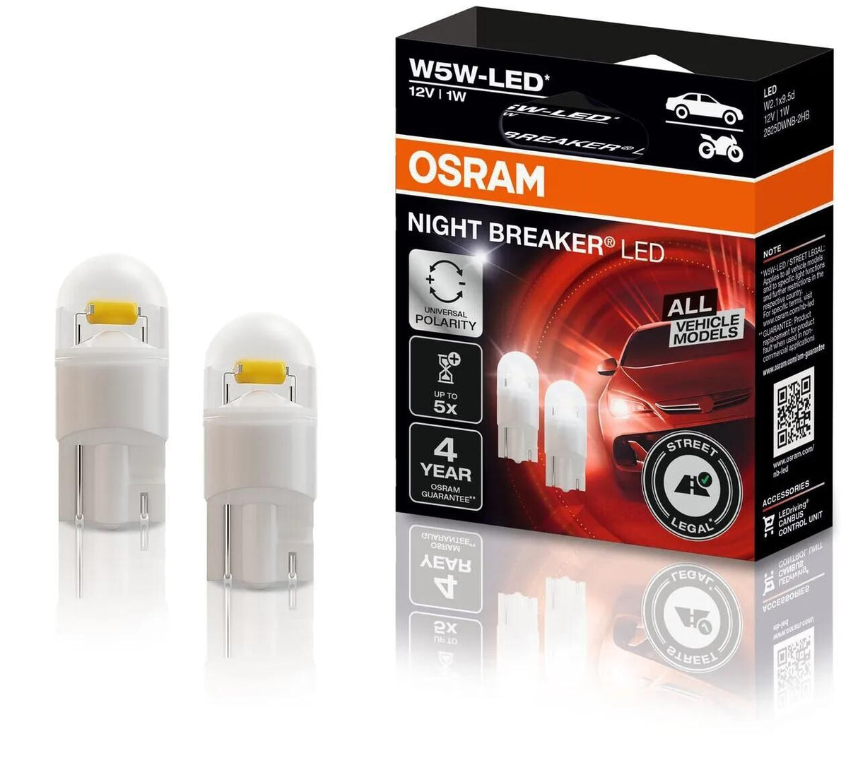 Osram Hauptbeleuchtung Nachtschalter LED W5W Lampe W5W LED 12V1W Nachtschalter