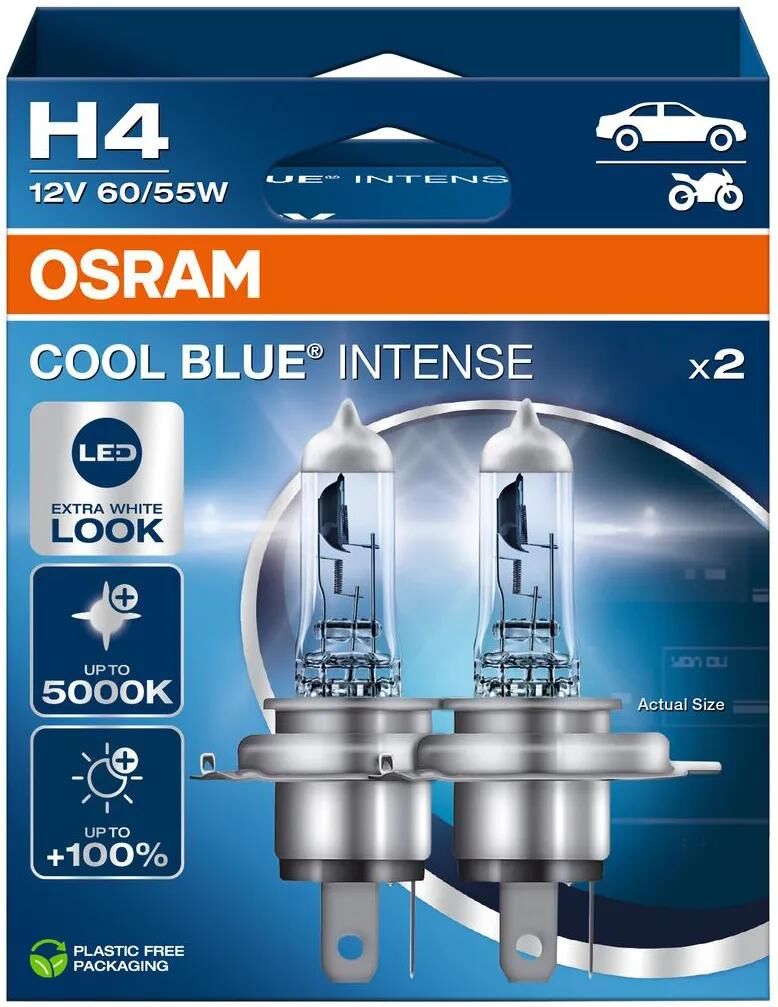 Osram-Scheinwerfer Cool Blue Intense aus Lampe H4 60 55 W Set Cool Blue Intense