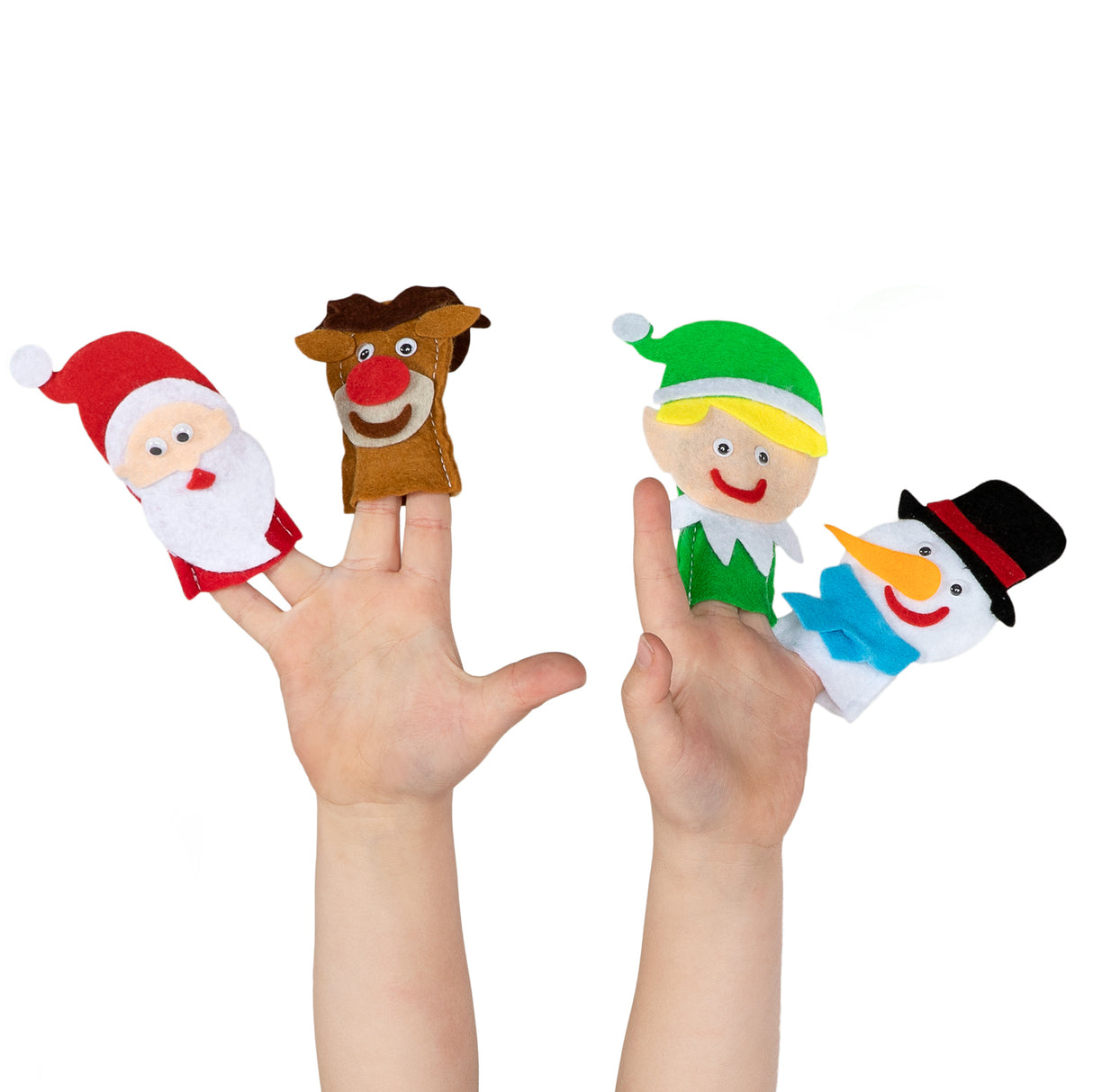 Make your own felt finger pops Christmas, 4st.