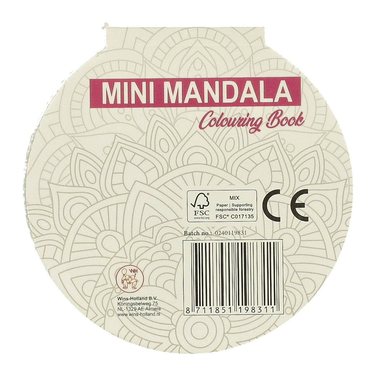 Vinner Holland Mini Mandala Color Book Round