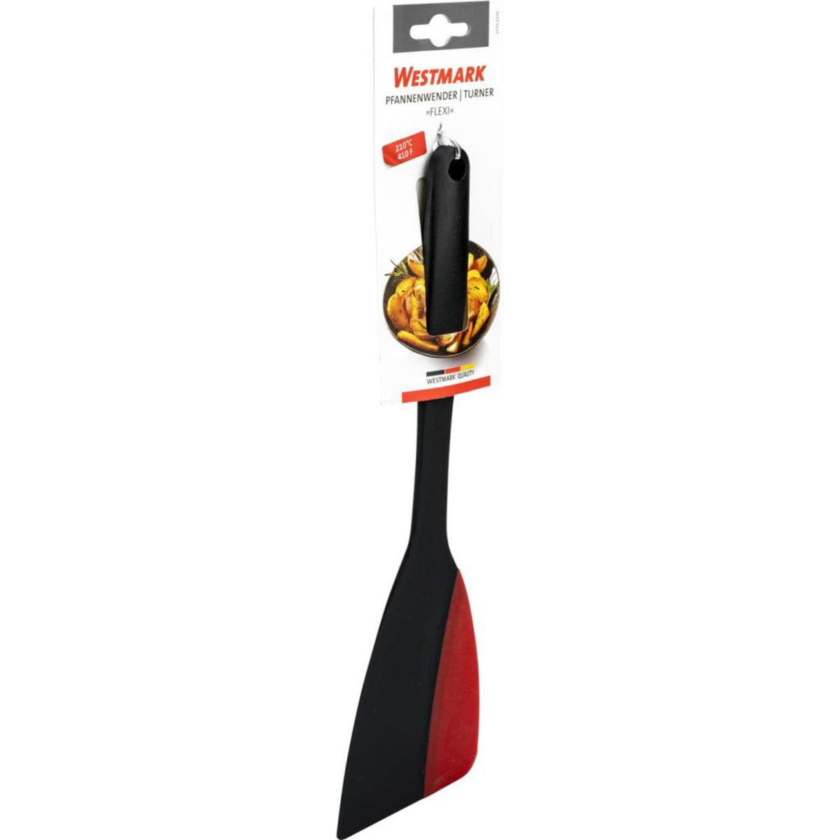 Westmark Spachtelschaber mit Silikonkante, Länge: 31 cm, Kunststoffsilikon, Flexi, Schwarz Rot, 15702270