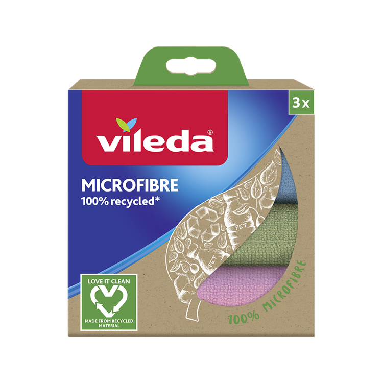 Vileda Mikrofasertuch 3er-Pack 100 % recycelt | 4 Stück