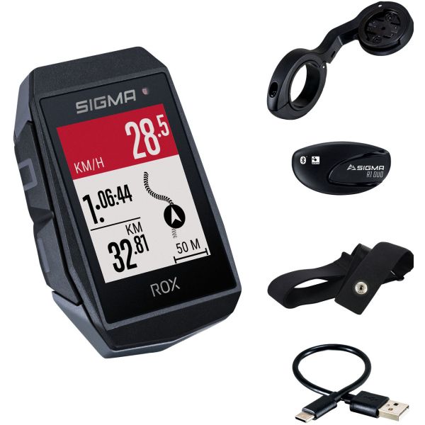 Sigma Rox 11.1 EVO GPS HR SET SET SW SW Kurzer Butler+Ant+BORST+USB-C