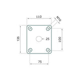 Tarsus Bokwiel 160 mm. negro