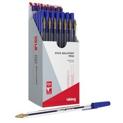 Balpen viking sbm1.0 blauw 0,4 mm 50 stuks