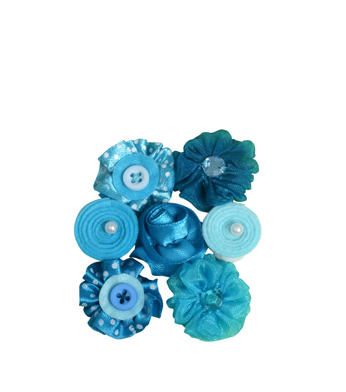 Petaloo • Mini-Stoffblumen in Blautönen