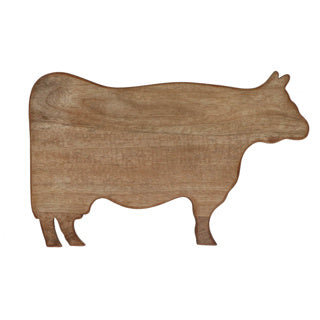 No brand Servierbrett Kuh natur mango 41x26x1,6 cm | 2 Stk