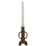 No brand Kerzenständer aus feinem Steingut braun 10x4,5x21,5cm | 2 Stk