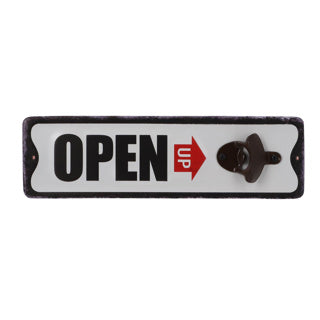 Bieröffner „Open Up“ aus schwarzem und weißem Metall von No Brand, 10,5 x 36 x 3,5 cm | 2 Stk