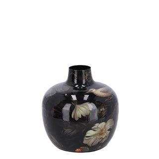 Vase Taube m schwarz Kugel Metall 18x18x18 cm