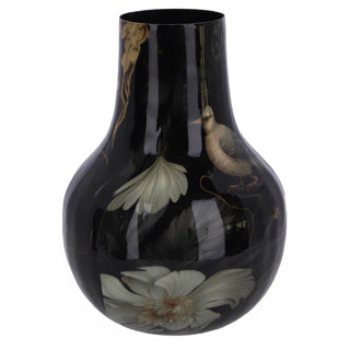 Vase Taube L aus schwarzem Metall 22x22x30 cm