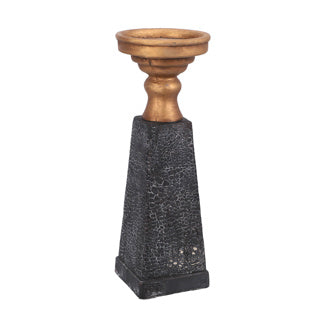 No brand ptmd Kerzenständer Laya Gold-Schwarz 34 cm | 2 Stk