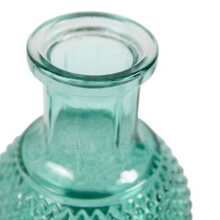 Vaas sunny fles mini blauw groen h11,5 d8,5 cm | 24 stuks
