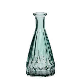 Vaas nelly fles mini blauw groen h14,5 d7 cm | 24 stuks