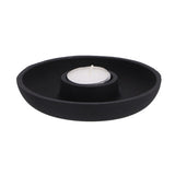 No brand Kerzenhalter Aluminium schwarz 13,5x13,5x2,5cm | 2 Stk