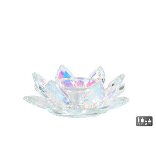 No brand Teelichthalter Lotus Perlglas 12x12x4cm | 2 Stk